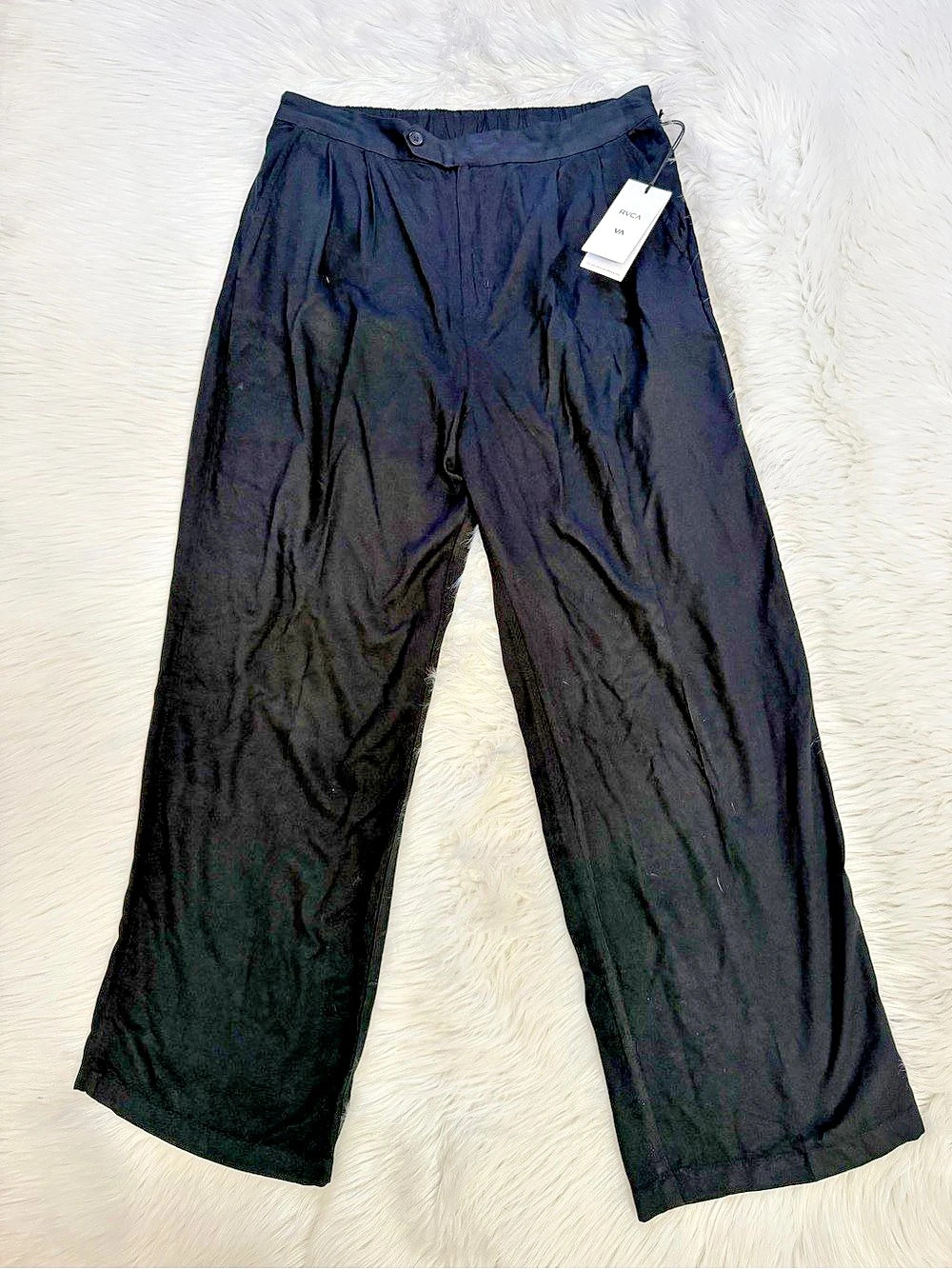 RVCA Black Wide Leg Hudson Pants Sz L (12)